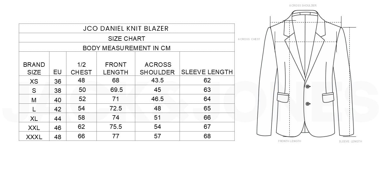 Blazer Size Chart